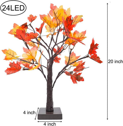 Artificial Fall Lighted Maple Tree 24 LED