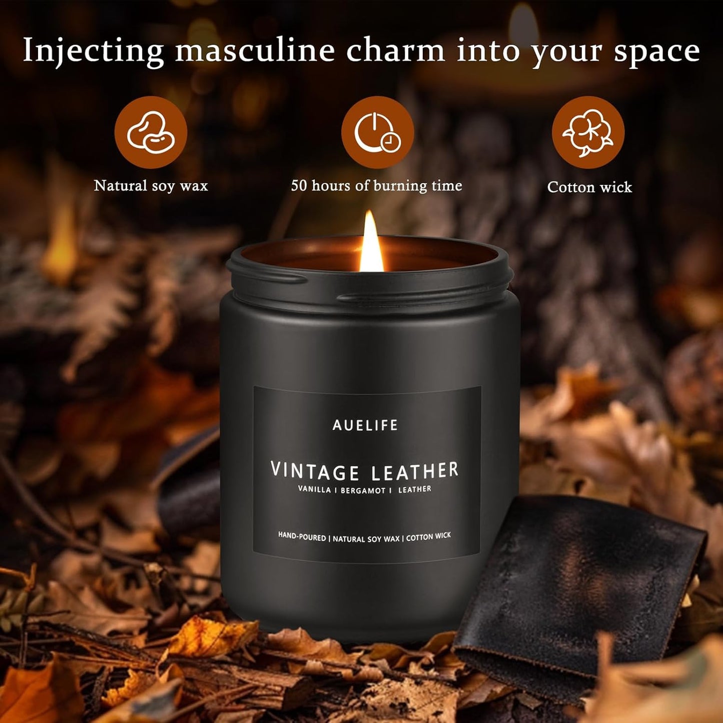 4 Pack Scented Candle for Men - Masculine Candle