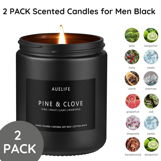 2 Pack Scented Candle for Men - Masculine Candle